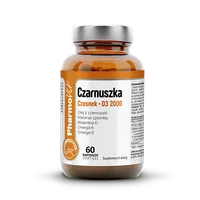 Pharmovit Czarnuszka Czosnek + D3 2000, suplement diety, 60 kapsułek
