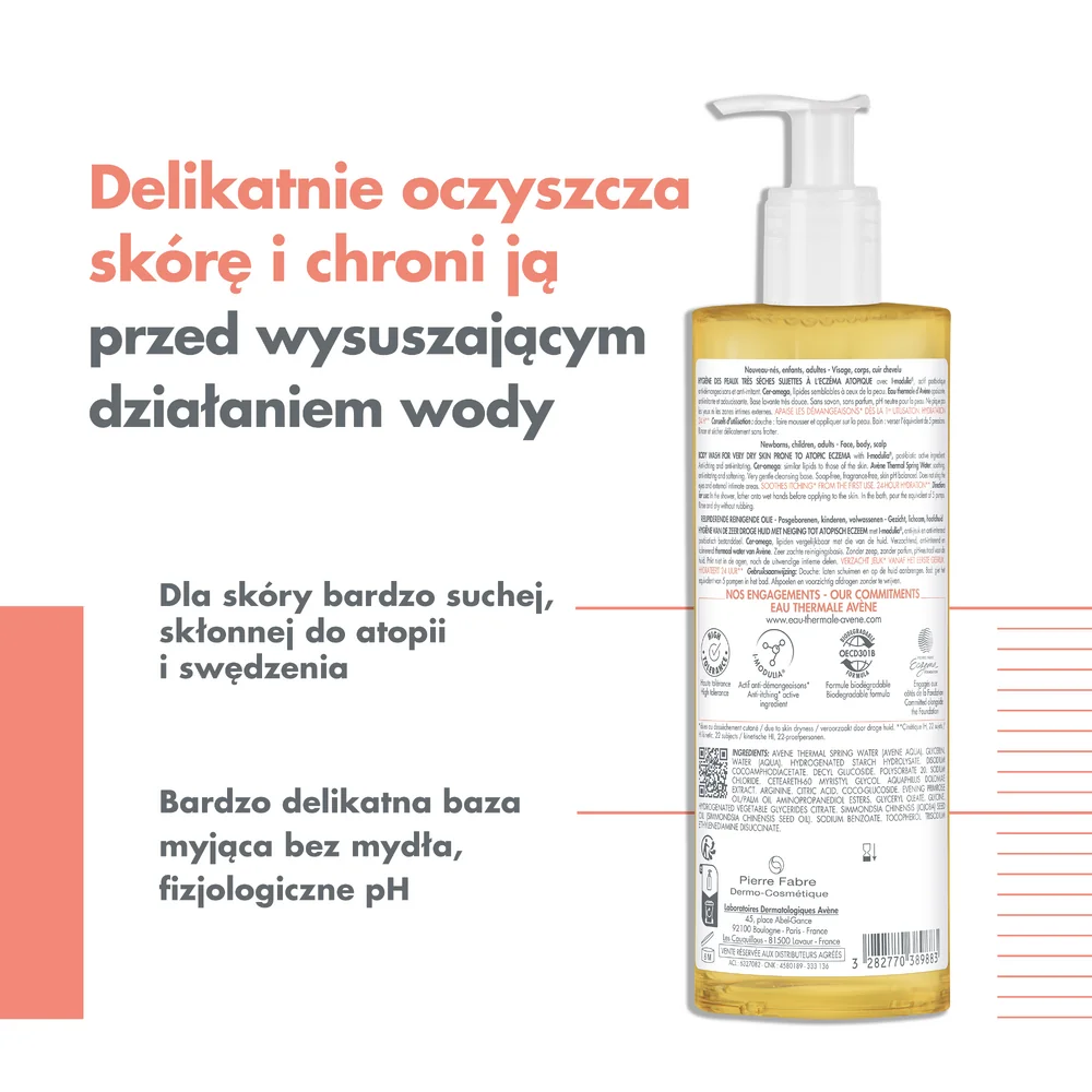 Avène XeraCalm A.D. olejek oczyszczający do mycia, 400 ml 