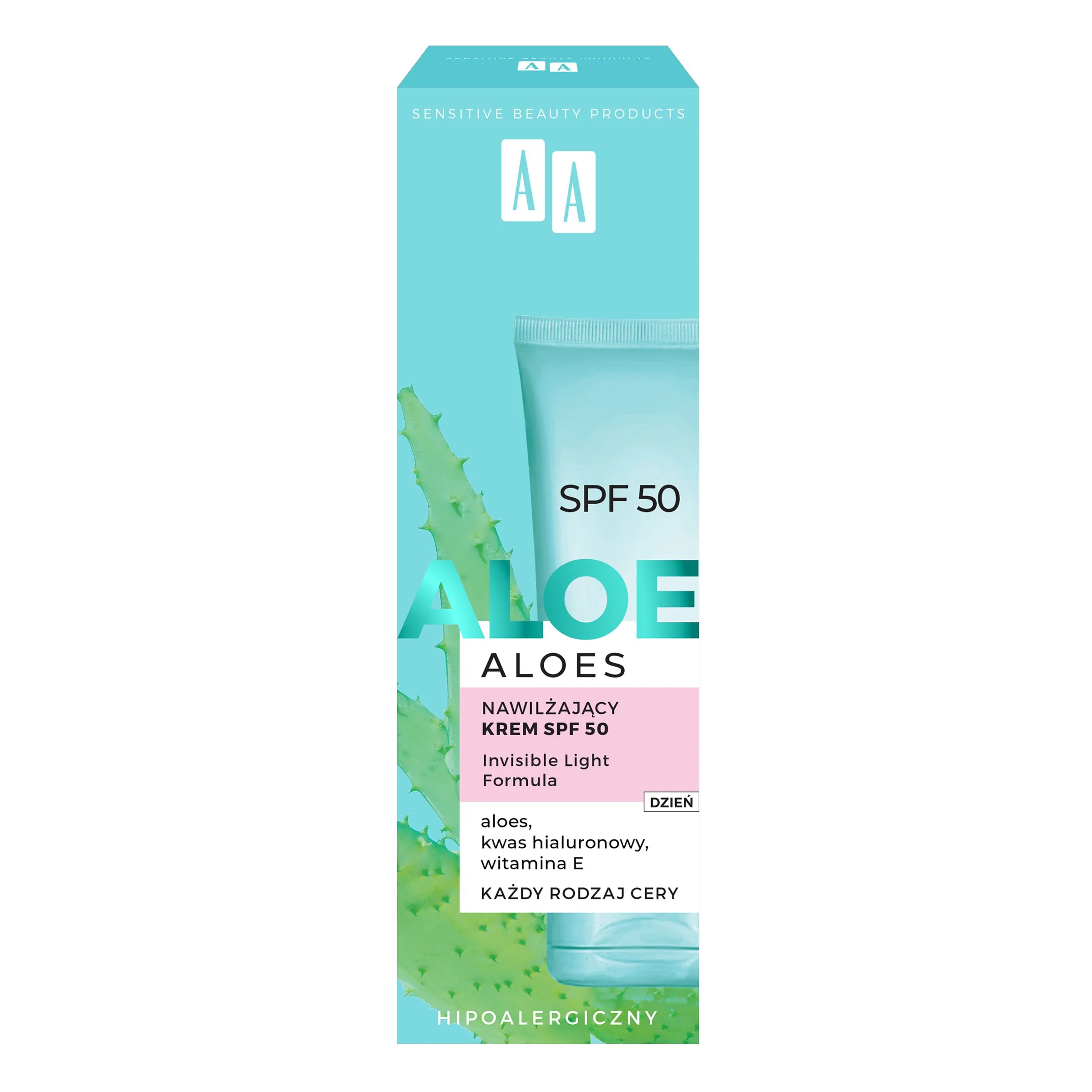 AA Aloes nawilżający krem SPF 50, 40 ml 