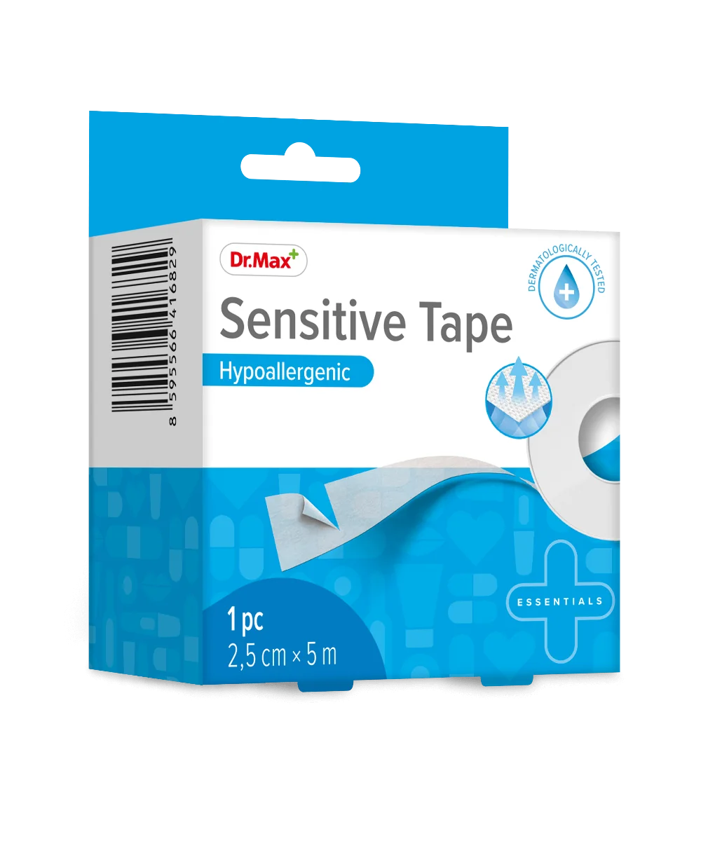 Sensitive Tape Dr.Max, hipoalergiczny przylepiec na rolce 2,5 cm x 5 m, 1 sztuka