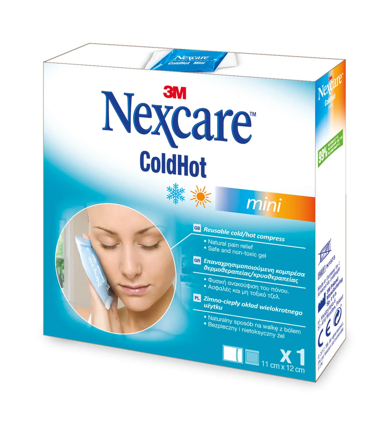 Nexcare ColdHot Mini - zimno-ciepły okład wielokrotnego użytku, 11 x 12 cm, 1 szt. 