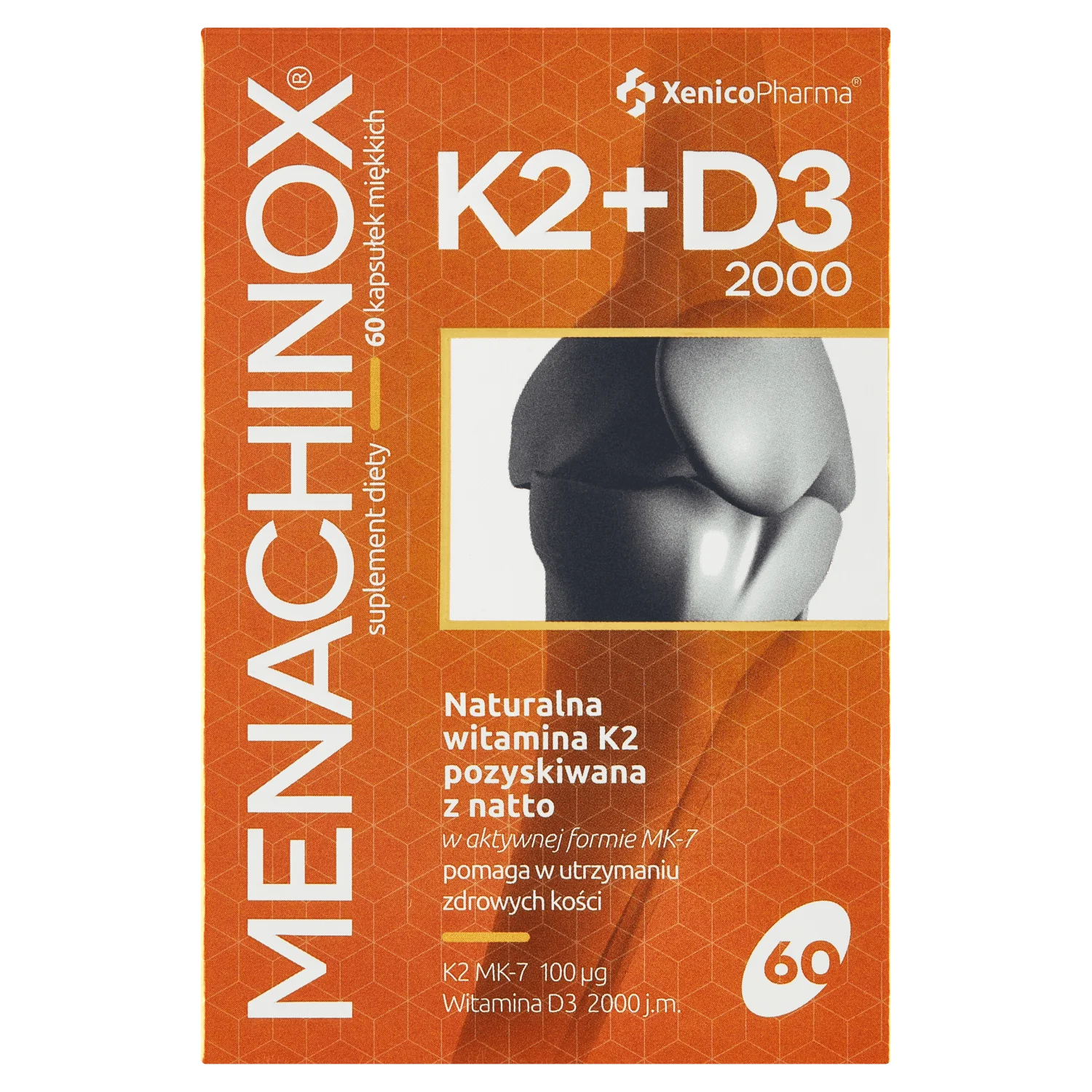 Menachinox K2+D3, suplement diety, kapsułka miękka, 60 sztuk