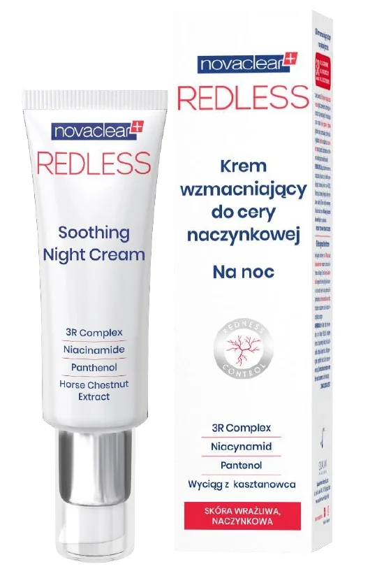 Novaclear Redless, Krem wzmacniający do cery naczynkowej na noc, 50 ml