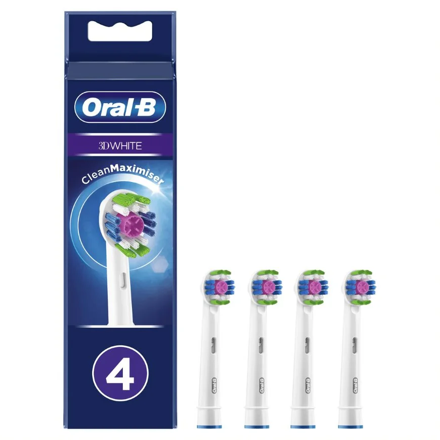 OralB 3D White, końcówki do szczoteczki, EB 3DW 18-4, 4 sztuki