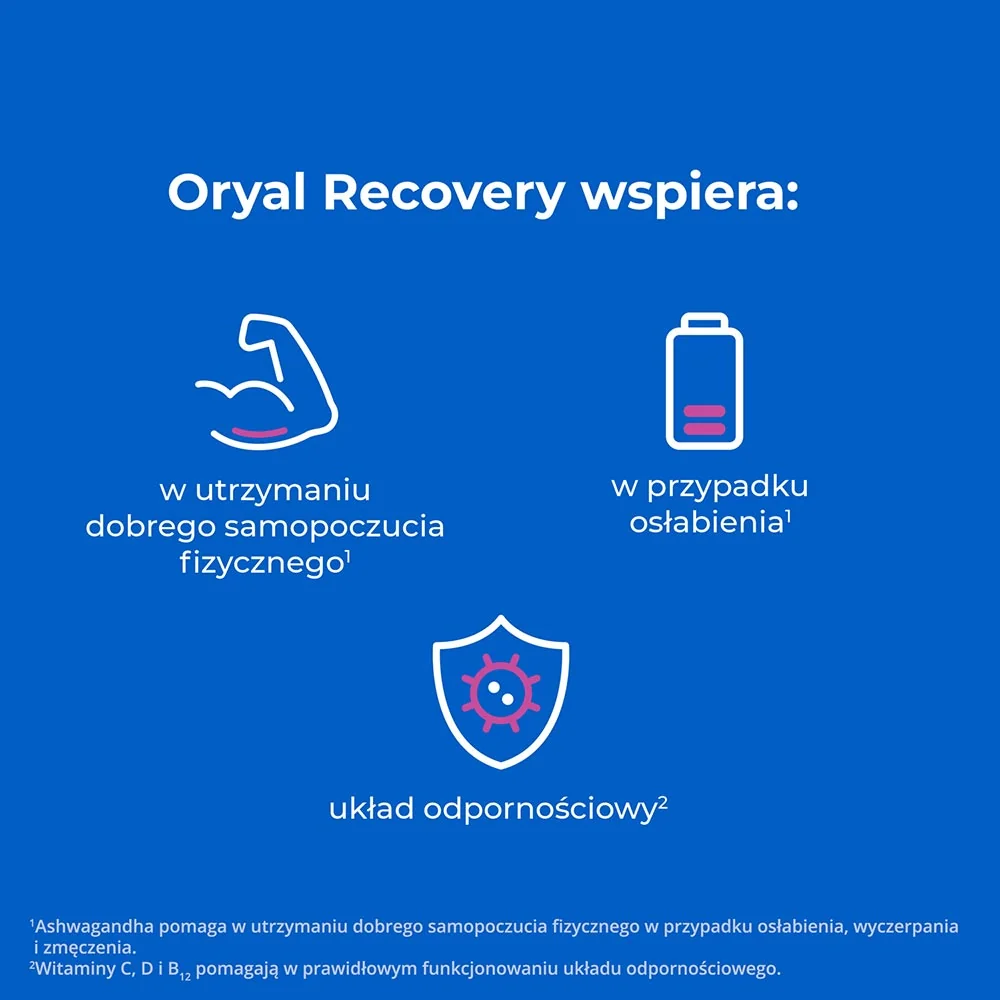 Oryal Recovery, smak owoce leśne, 16 tabletek musujących 