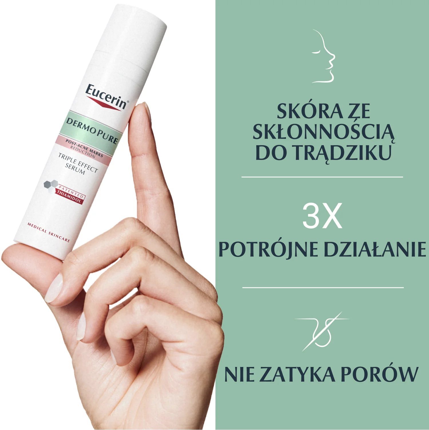 Eucerin DermoPure serum o potrójnym działaniu z Thiamidolem do skóry ze skłonnością do trądziku, 40 ml