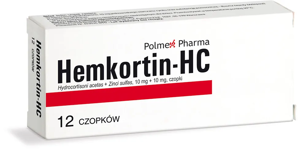 Hemkortin-HC, 12 czopków