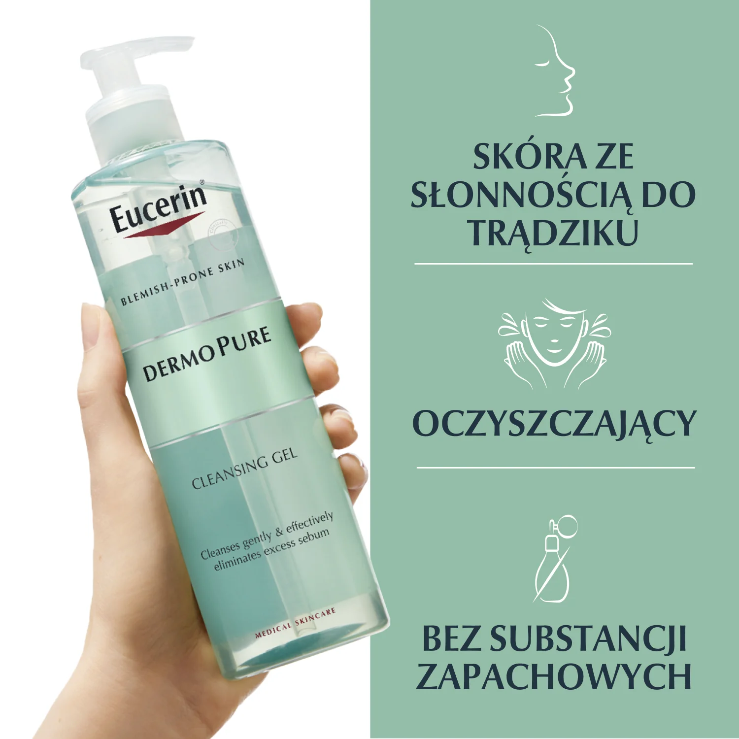 Eucerin DermoPure żel oczyszczający do twarzy i ciała skóra z niedoskonałościami, 400 ml 