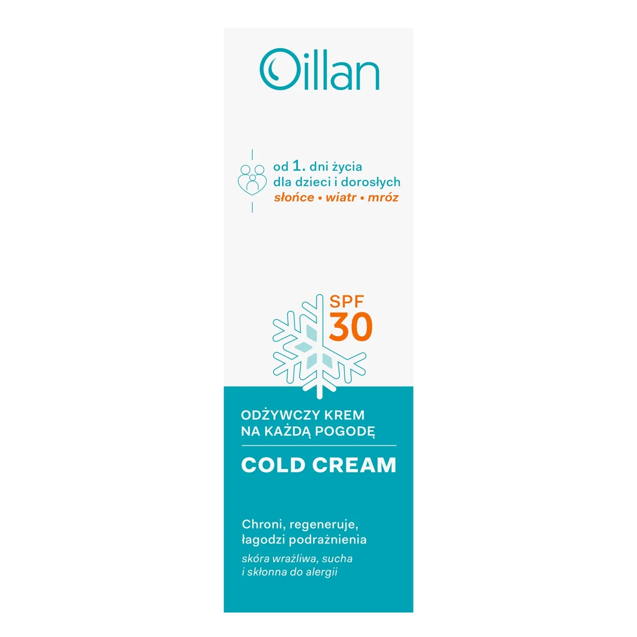 Oillan Cold Cream, krem ochronny na każdą pogodę SPF 30 od 1 dnia życia, 50 ml