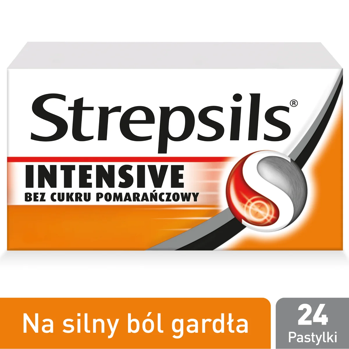 Strepsils Intensive, 8,75 mg, bez cukru, smak pomarańczowy, 24 pastylki