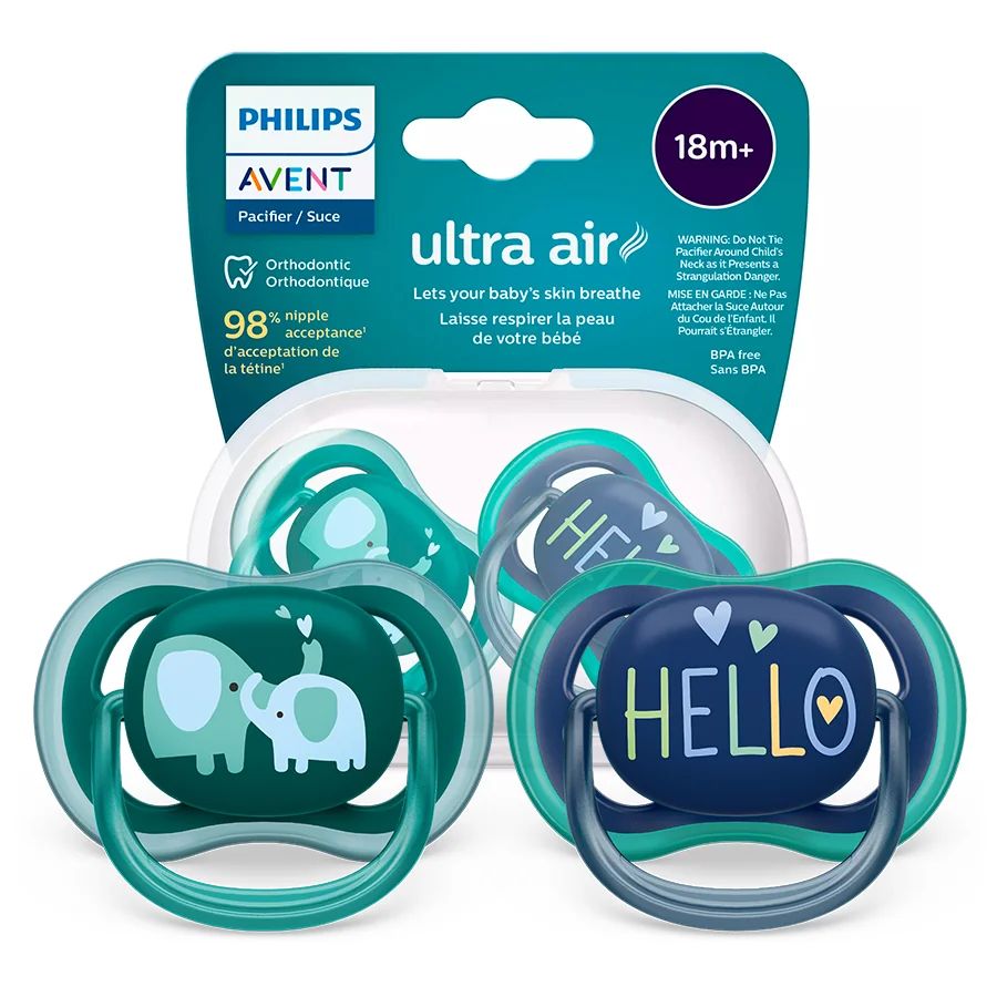 Philips Avent Ultra Air, oddychający smoczek ortodontyczny 18m+, SCF349/18, 2 szt.