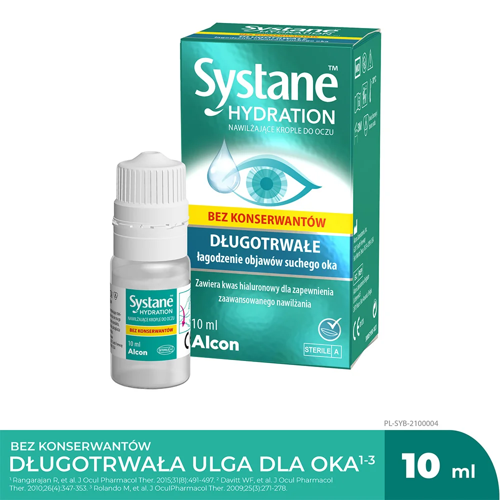 Systane Hydration Nawilżające krople do oczu, 10 ml