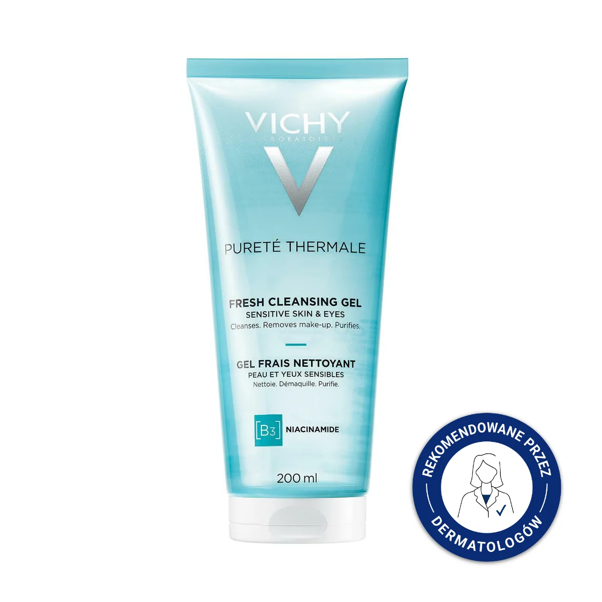 Vichy Purete Thermale, żel odświeżający do mycia twarzy, 200 ml