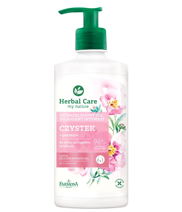 Herbal Care, ultradelikatny żel do higieny intymnej Czystek, 330 ml