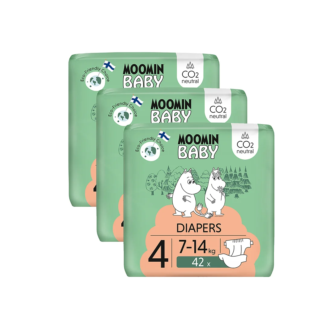 Moomin Baby 4 Maxi pieluszki 7–14 kg, 126 szt