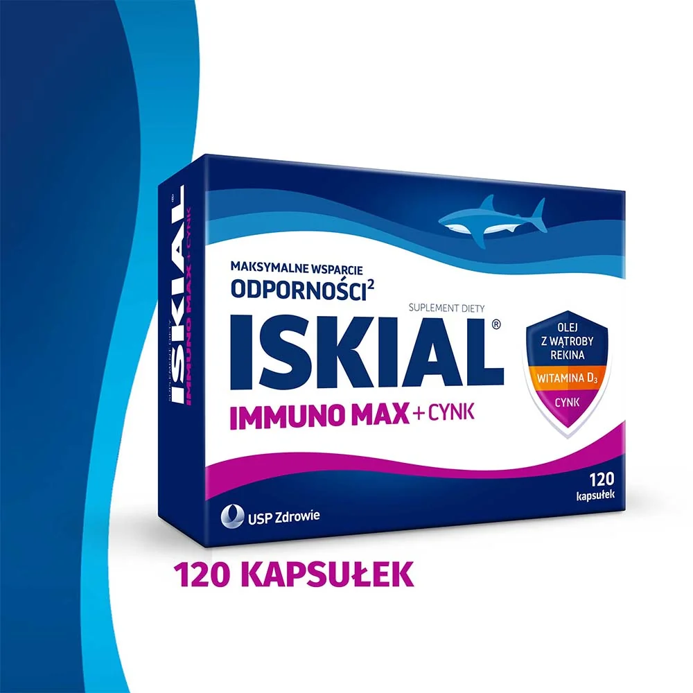 Iskial immuno Max + Cynk, suplement diety, 120 kapsułek