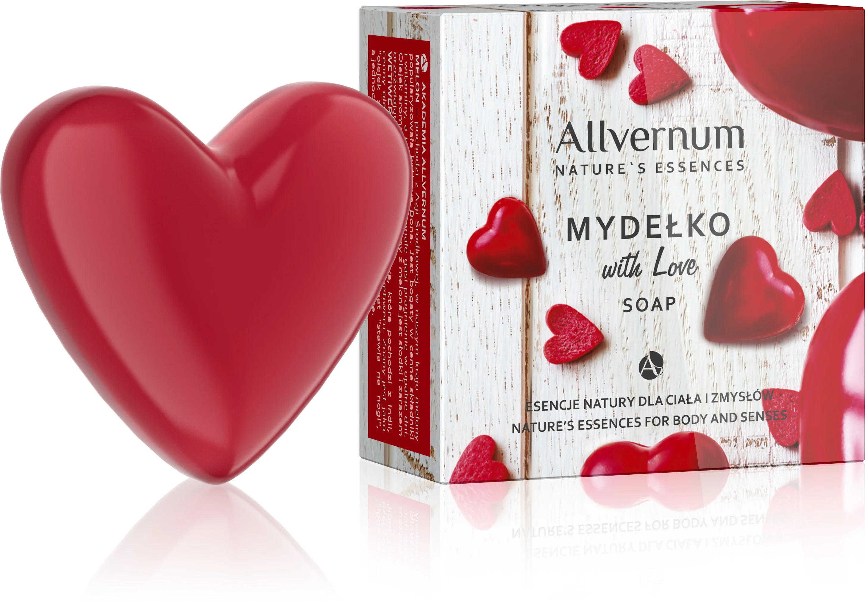 Allvernum Nature's Essences With Love, mydełko w kształcie serca, 100 g