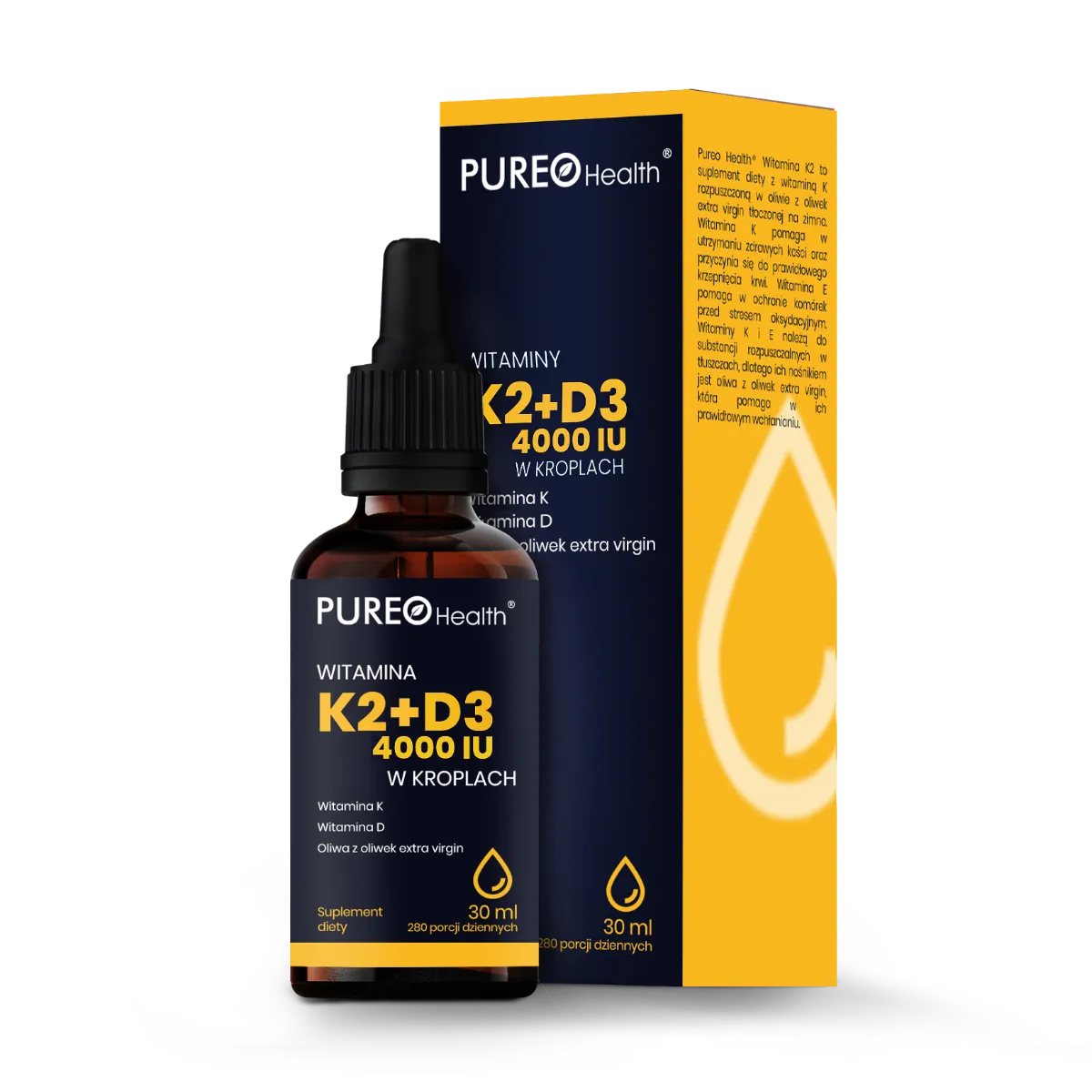 Pureo Health witaminy D3+K2 w kroplach,  30 ml