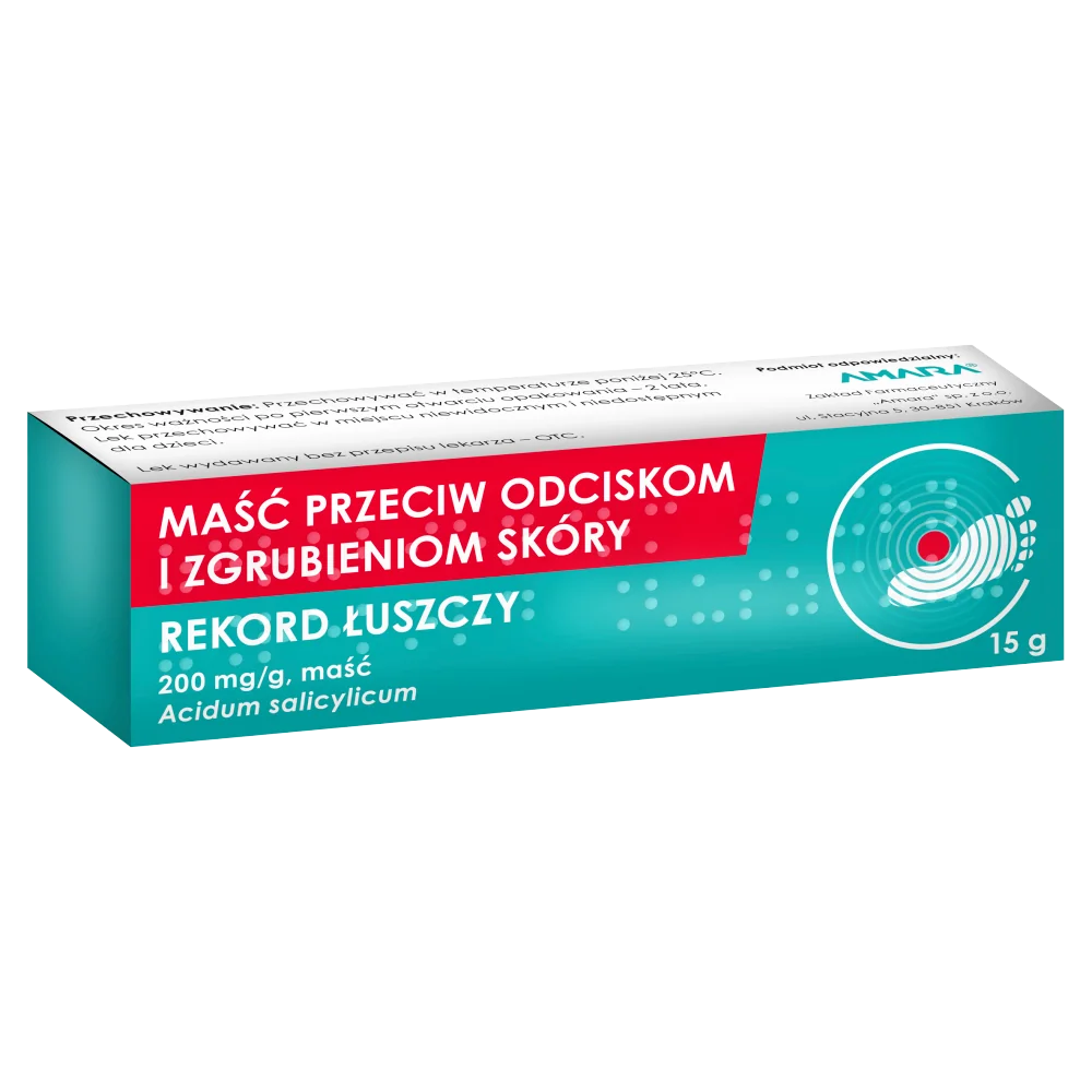 Rekord Łuszczy, maść przeciw odciskom i zgrubieniom skóry, 200 mg/g, 15 g