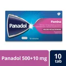 Panadol Femina, 500 mg + 10 mg, 10 tabletek