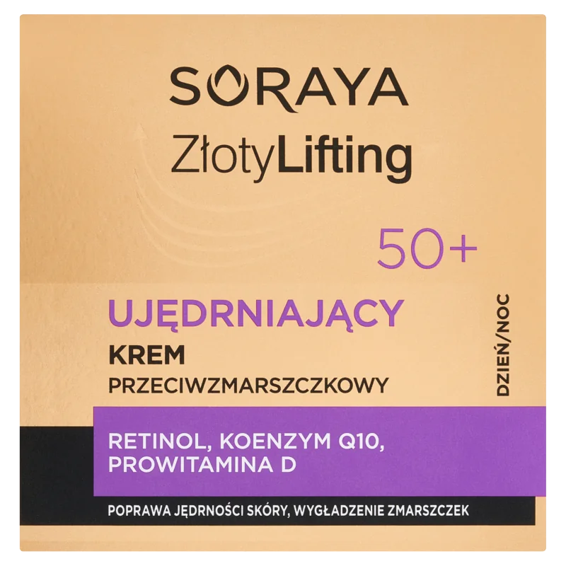 Soraya Złoty Lifting, ujędrniający krem przeciwzmarszczkowy 50+, 50 ml