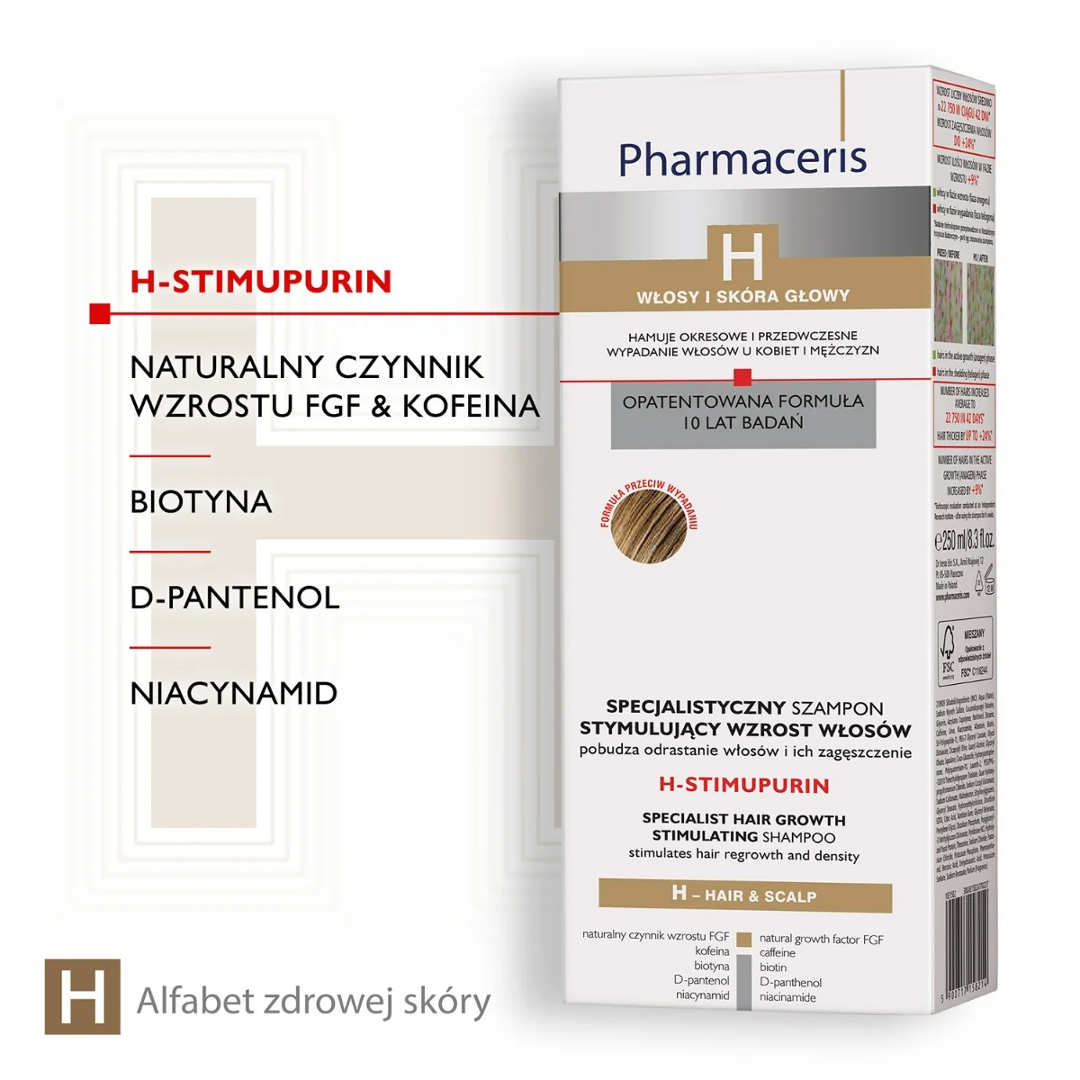 Pharmaceris H-Stimupurin szampon stymulujący wzrost włosów, 250 ml