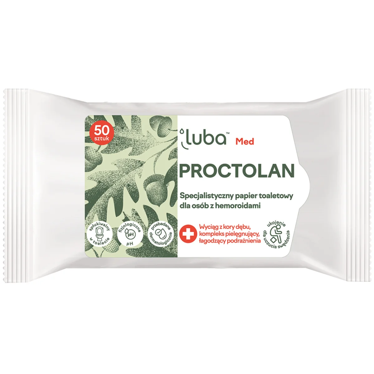 Luba Med Proctolan, Specjalistyczny papier toaletowy, 50 sztuk