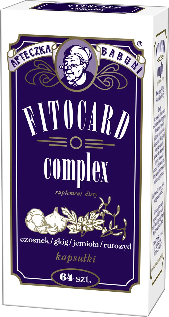 Apteczka Babuni Fitocard complex, suplement diety, 64 kapsułki