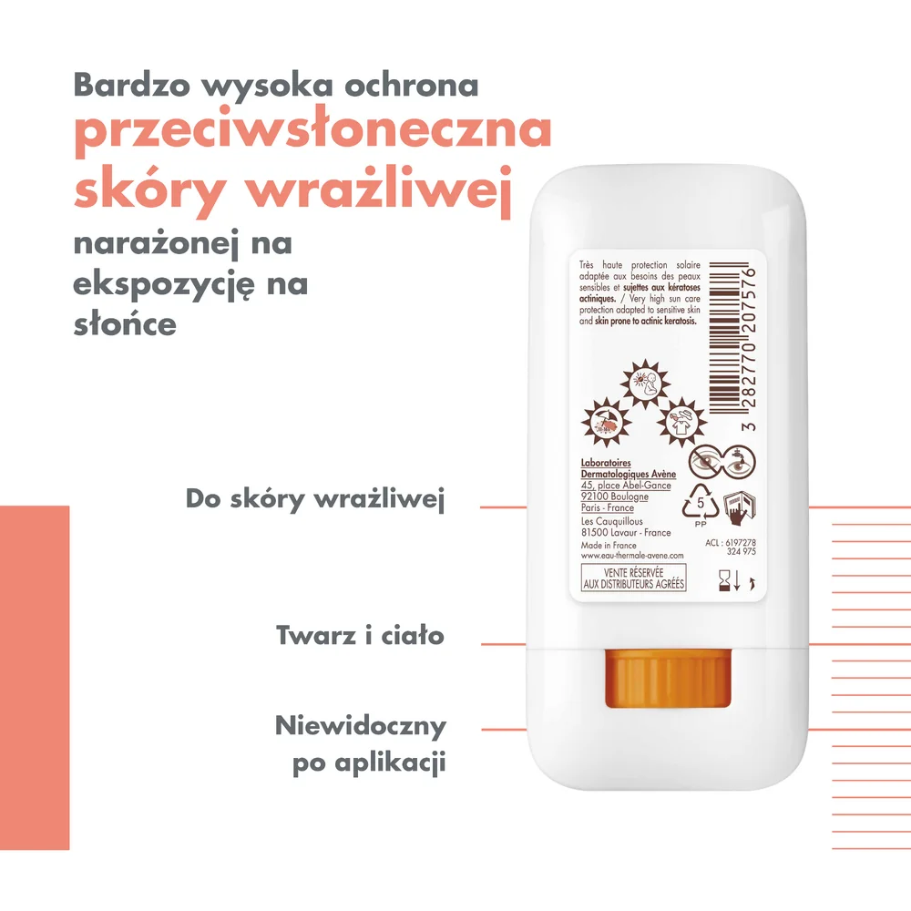 Avene Eau Thermale SunsiStick KA sztyft SPF 50+, 20 g