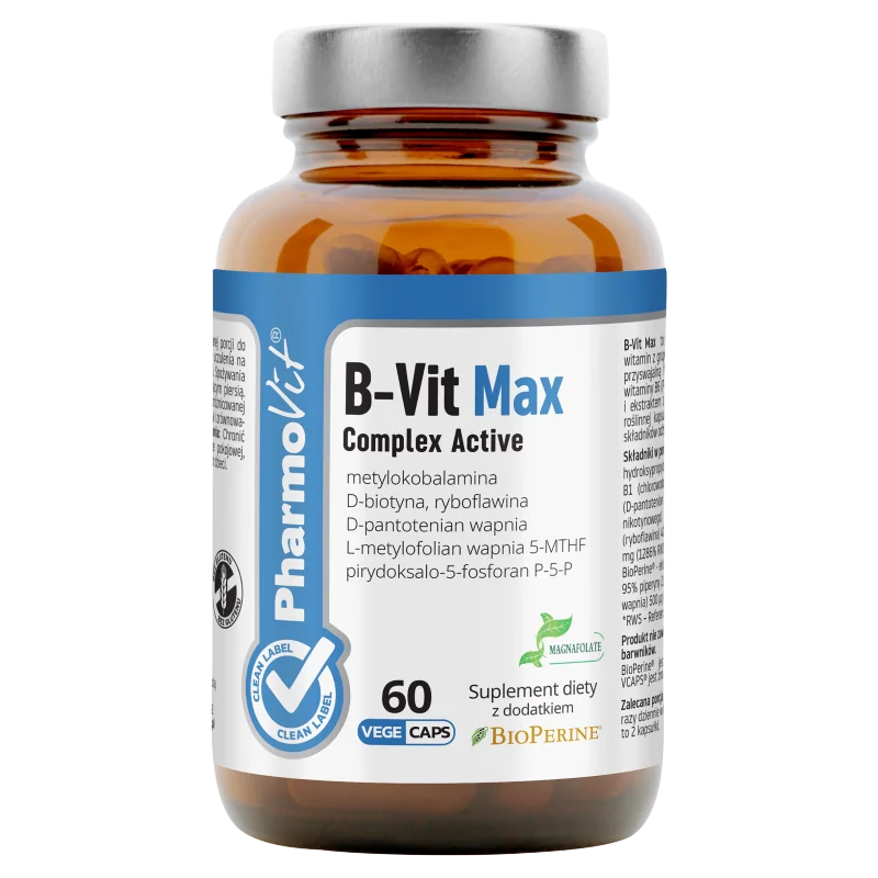 Pharmovit B-Vit Max Complex Active, suplement diety, 60 kapsułek