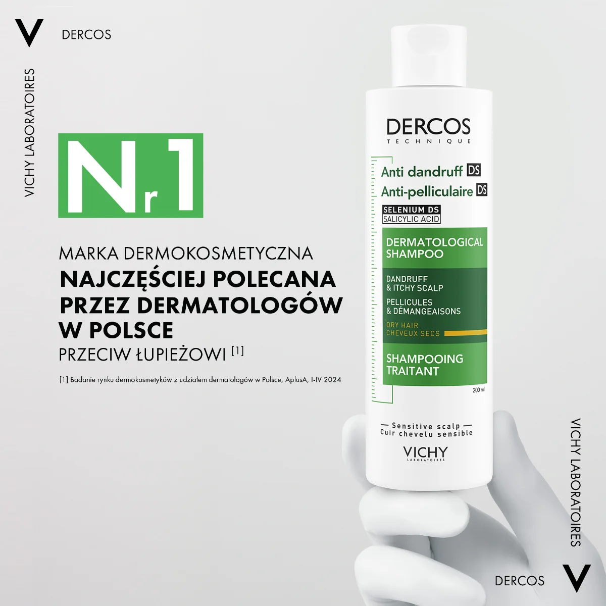 Vichy Dercos szampon przeciwłupieżowy do włosów suchych, 200 ml