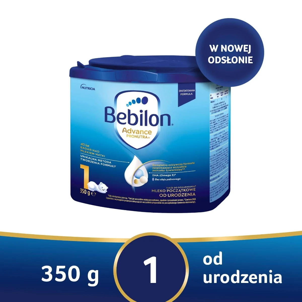 Bebilon z Pronutra 1 mleko początkowe dla niemowląt od urodzenia, 350 g