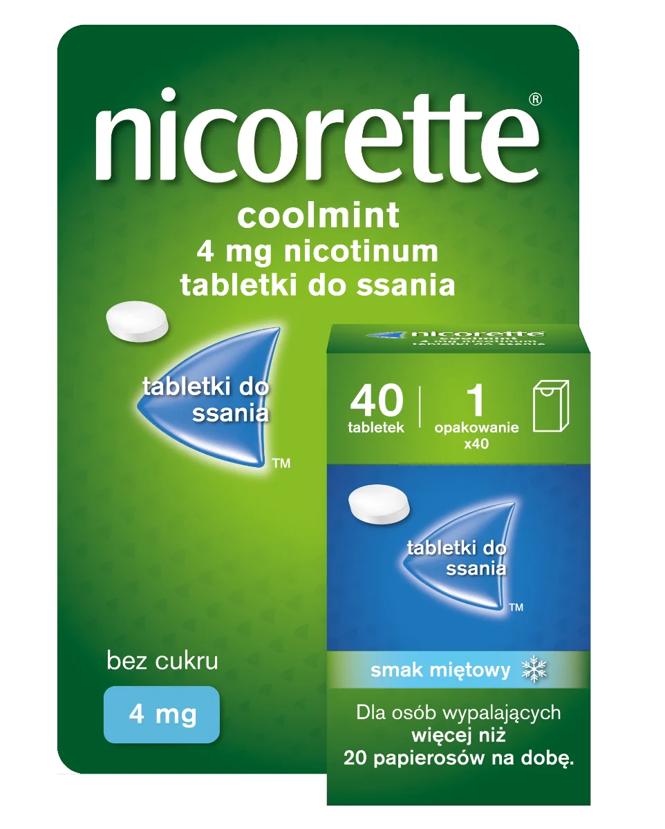 Nicorette Coolmint, 4 mg, 40 tabletek do ssania