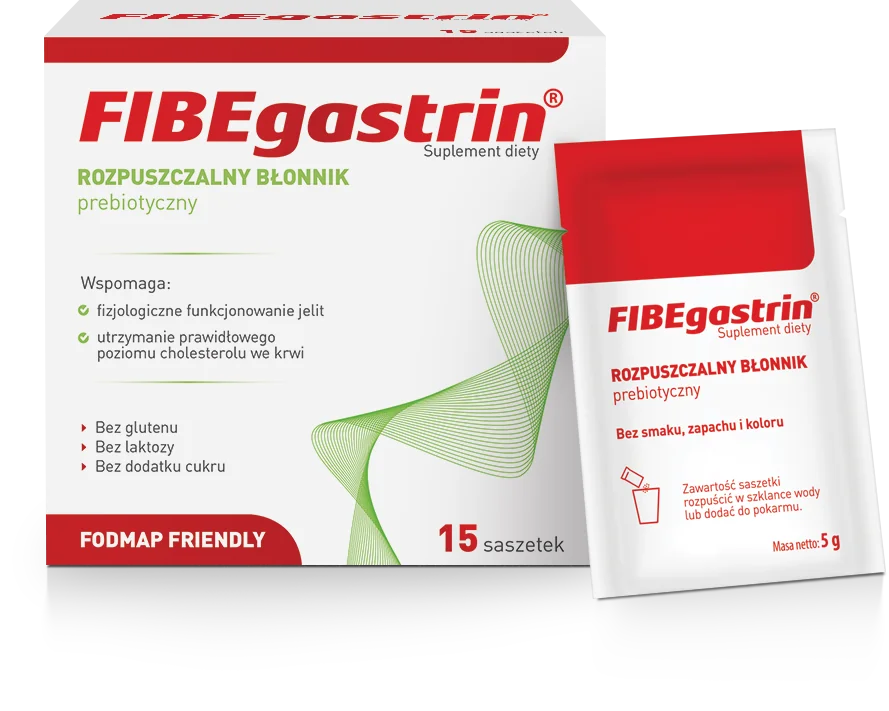 FIBEgastrin rozpuszczalny błonnik prebiotyczny 15 saszetek x  5 g 