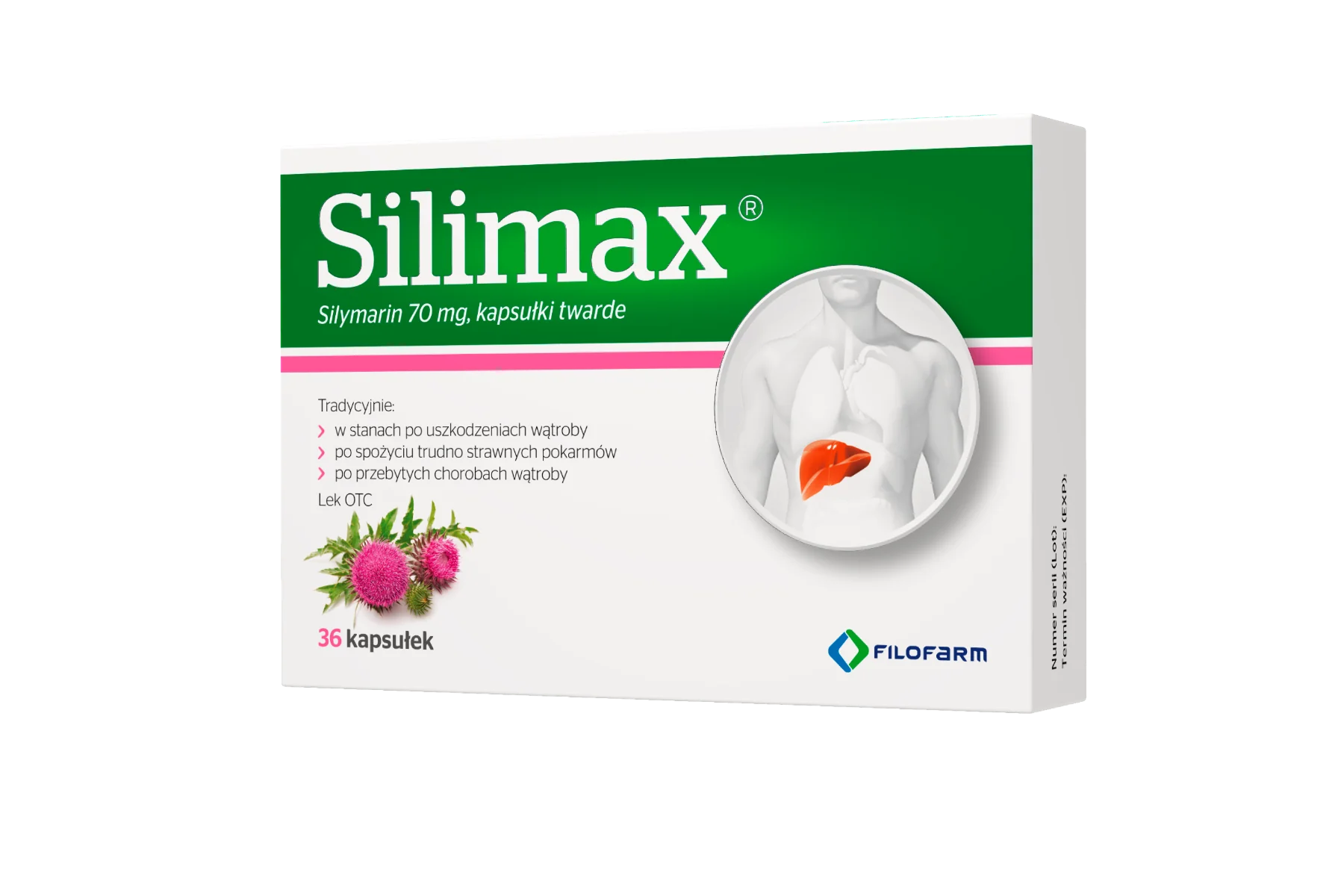 Silimax, 70 mg, 36 kapsułek twardych