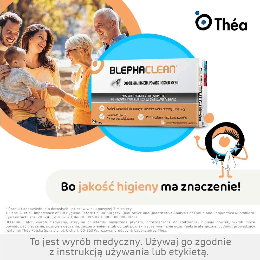 Blephaclean chusteczki do higieny powiek, 20 szt.