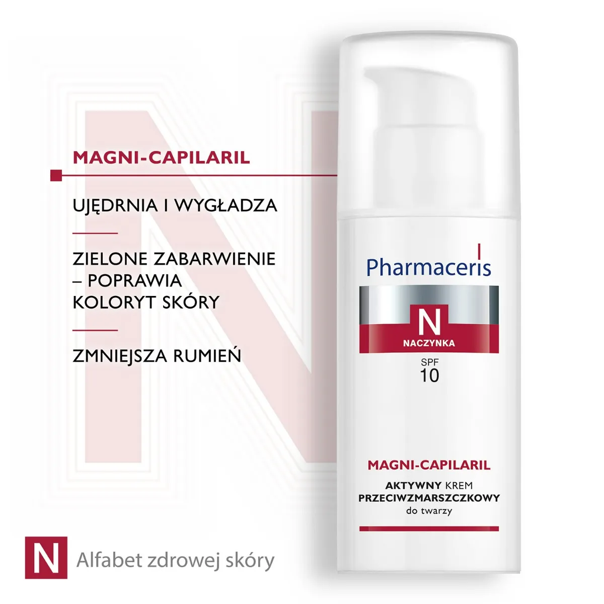 Pharmaceris N, naczynka, aktywny krem przeciwzmarszczkowy do twarzy, Magni-Capilaris SPF 10, 50 ml 