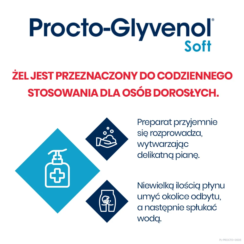 Procto-Glyvenol Soft żel do higieny intymnej z ruszczykiem, 180 ml