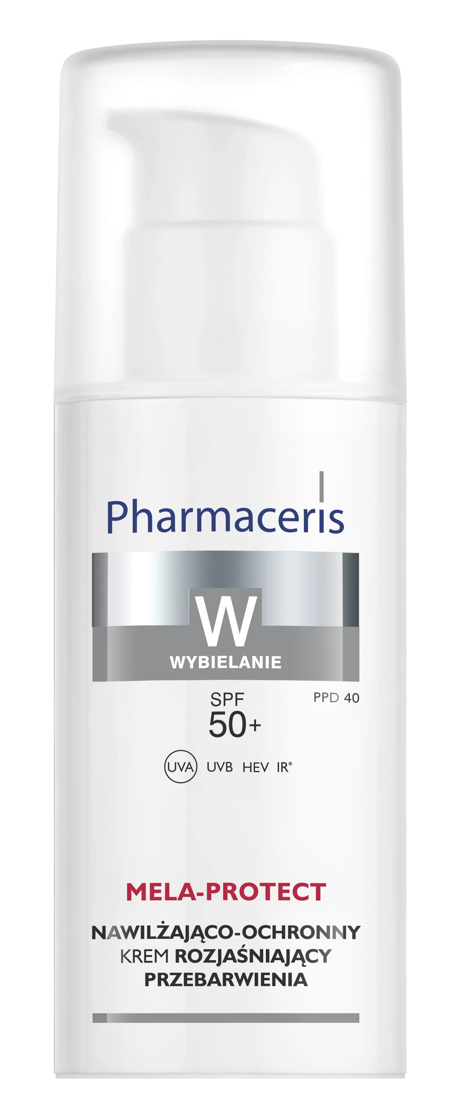 Pharmaceris W Mela-Protect SPF 50+, nawilżająco-ochronny krem rozjaśniający przebarwienia, 50 ml