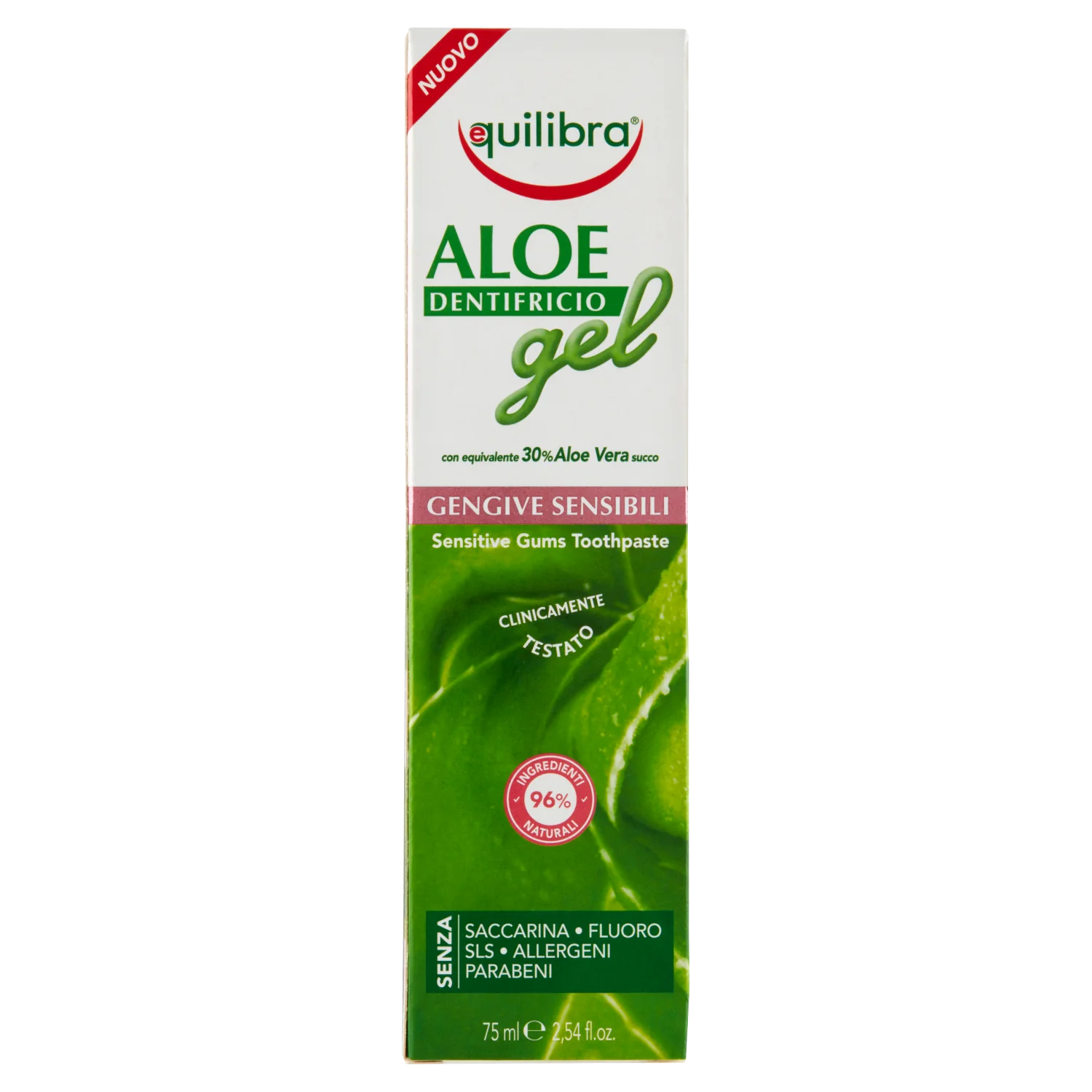 Equilibra Sensitive Aloe Gel, pasta do zębów wrażliwych, 75 ml