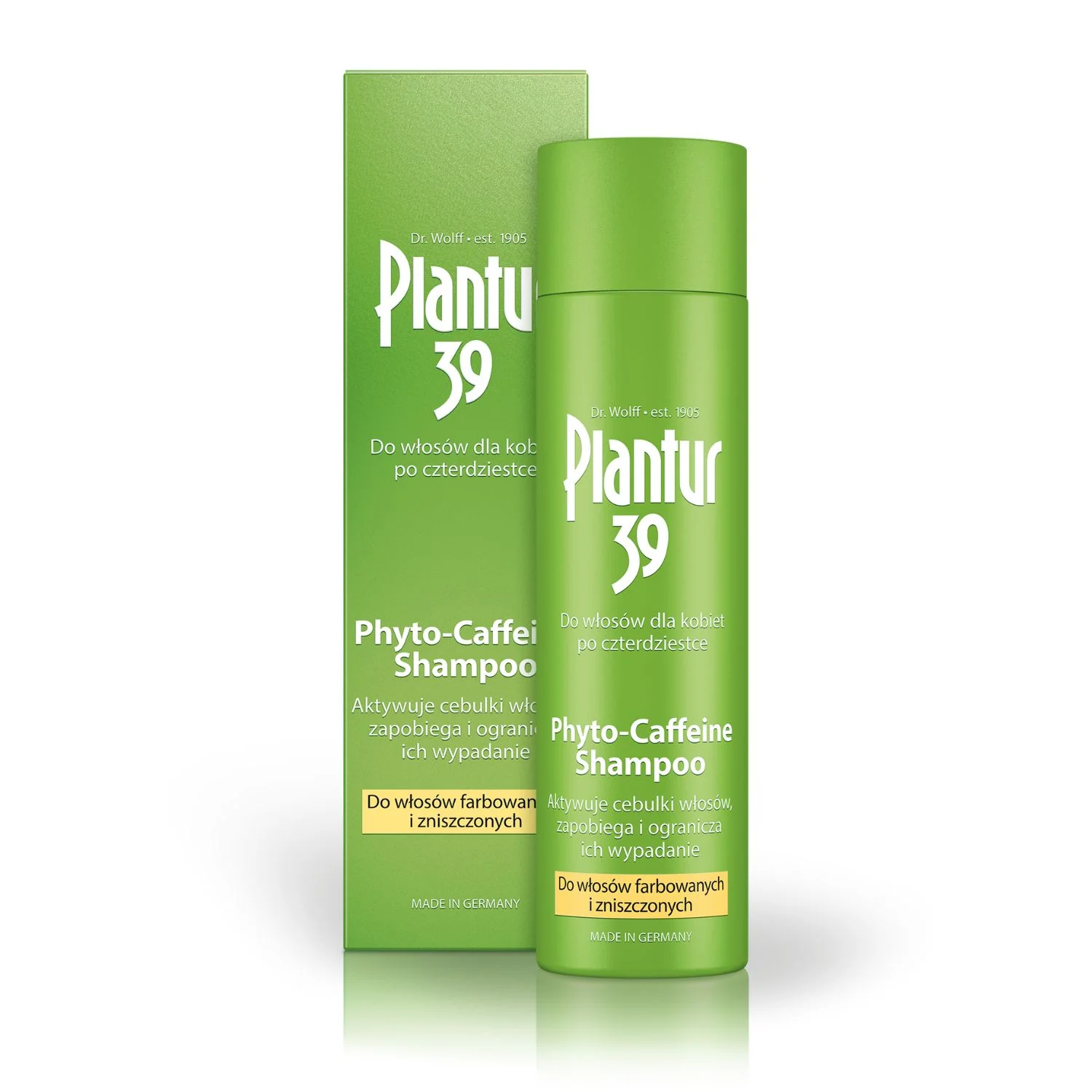 Plantur 39 Coloured & Stressed Hair, szampon kofeinowy do włosów farbowanych, 250 ml