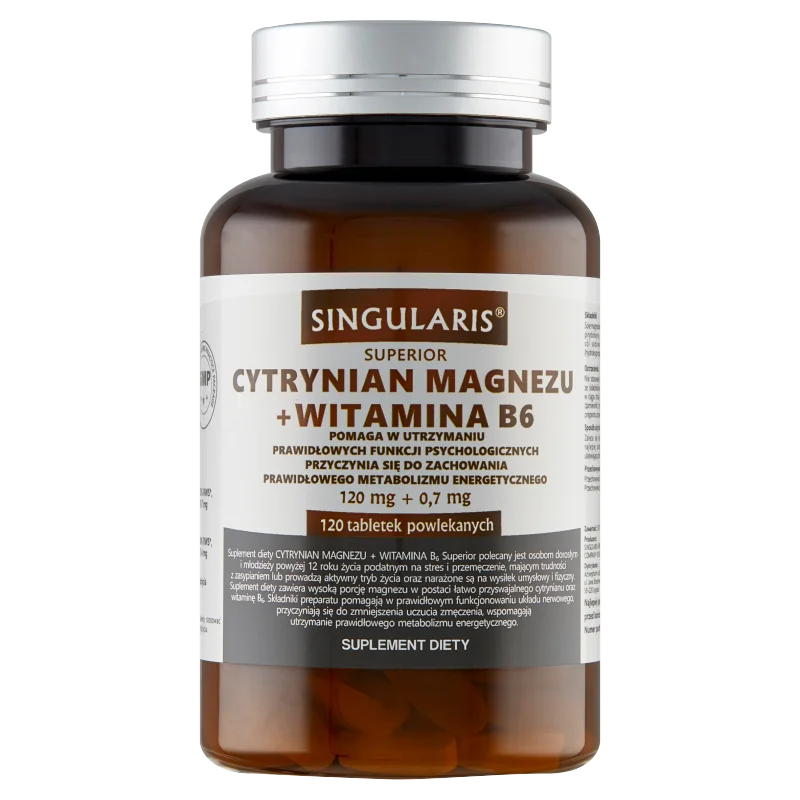 Singularis Superior Cytrynian magnezu + Witamina B6, suplement diety, 120 tabletek