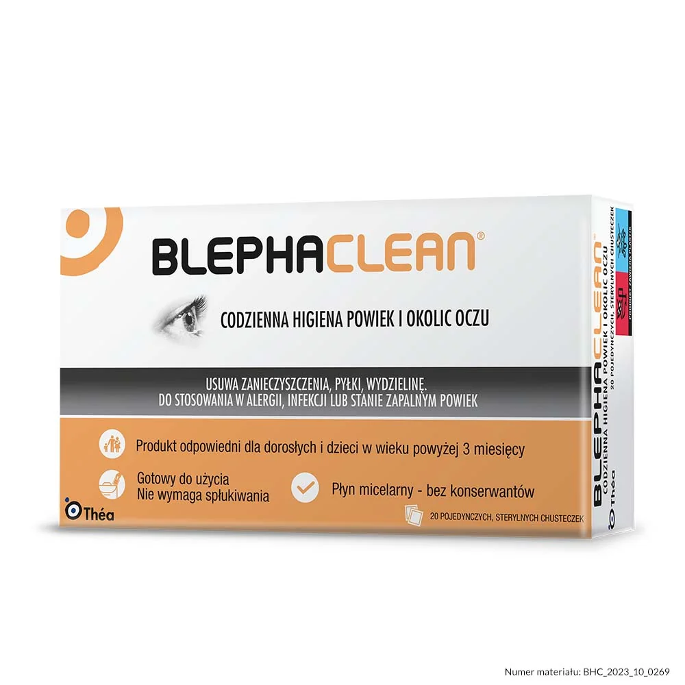 Blephaclean chusteczki do higieny powiek, 20 szt.