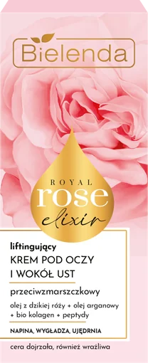 Bielenda Royal Rose przeciwzmarszczkowy krem liftingujący pod oczy i wokół ust, 15 ml