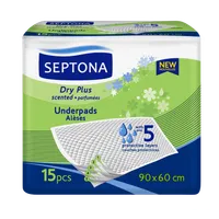 Septona Dry Plus, zapachowe podkłady higieniczne 90 x 60cm, 15 sztuk