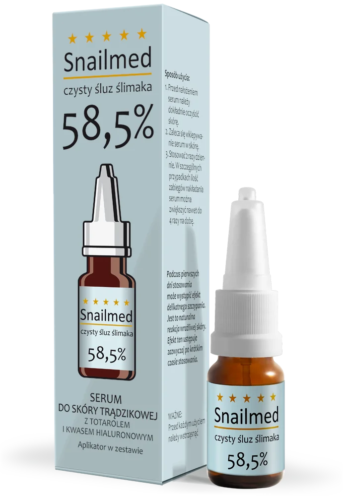 Snailmed, serum do skóry trądzikowej z Totarolem i kwasem hialuronowym, ampułka 8 ml