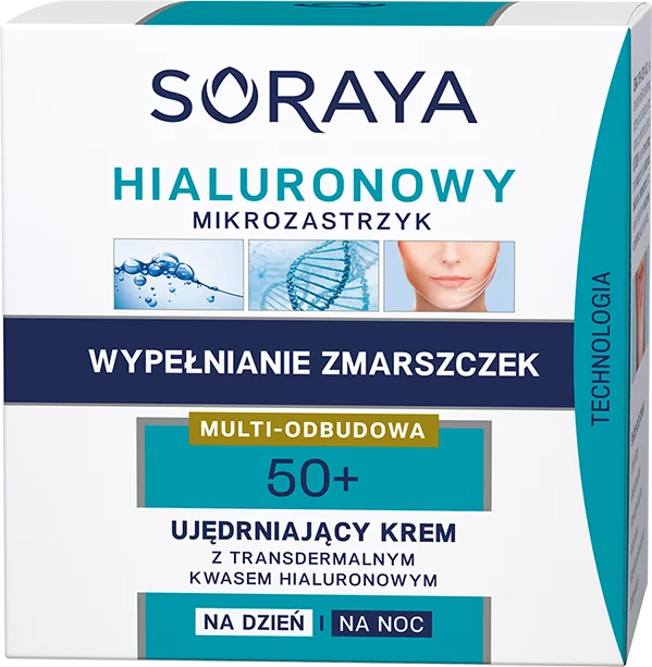 Soraya Hialuronowy mikrozastrzyk 50+, ujędrniający krem na dzień i na noc, 50 ml