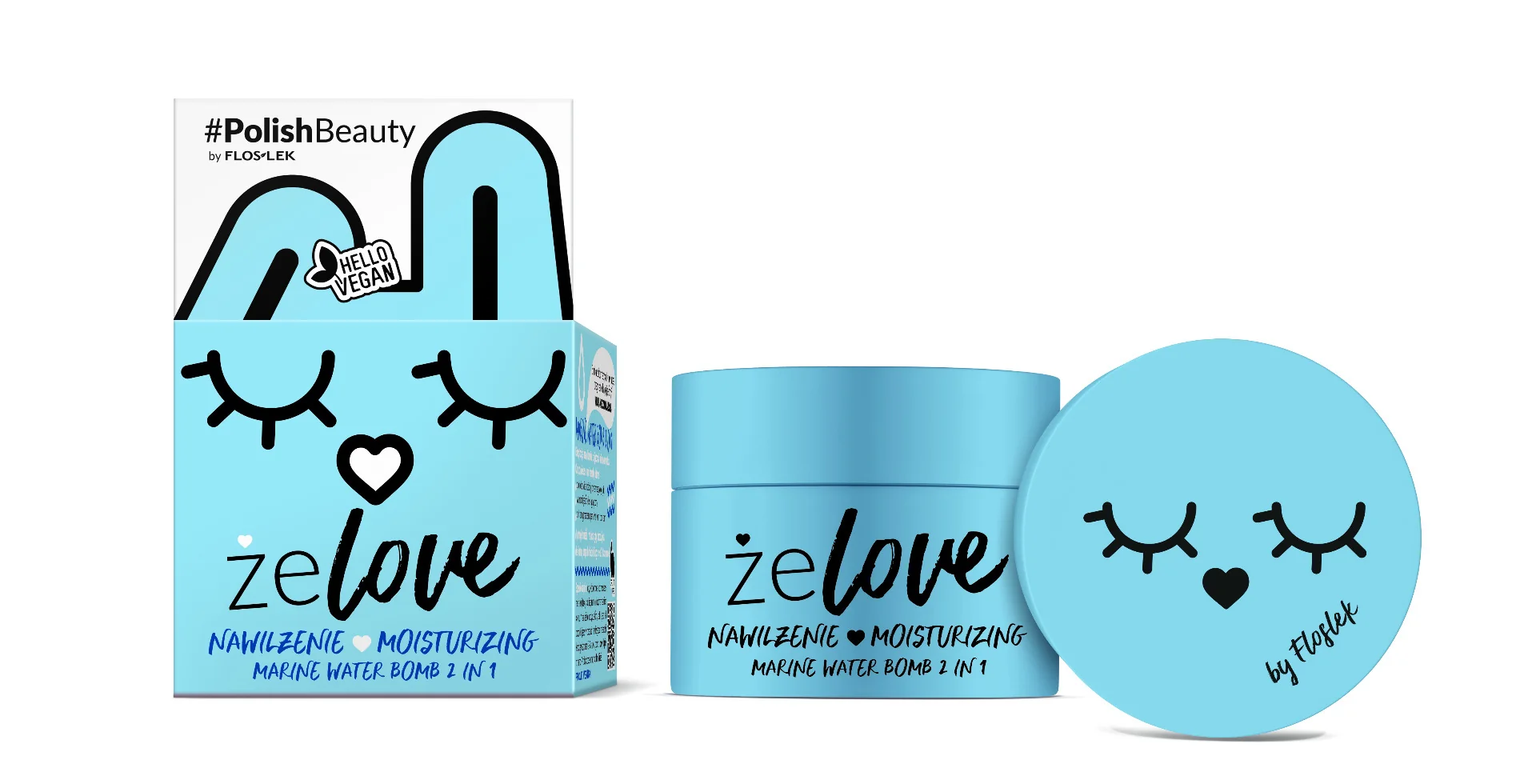 Floslek Żelove Nawilżenie Marine Water Bomb 2 in 1, żel do pielęgnacji twarzy, szyi i dekoltu, 50 ml