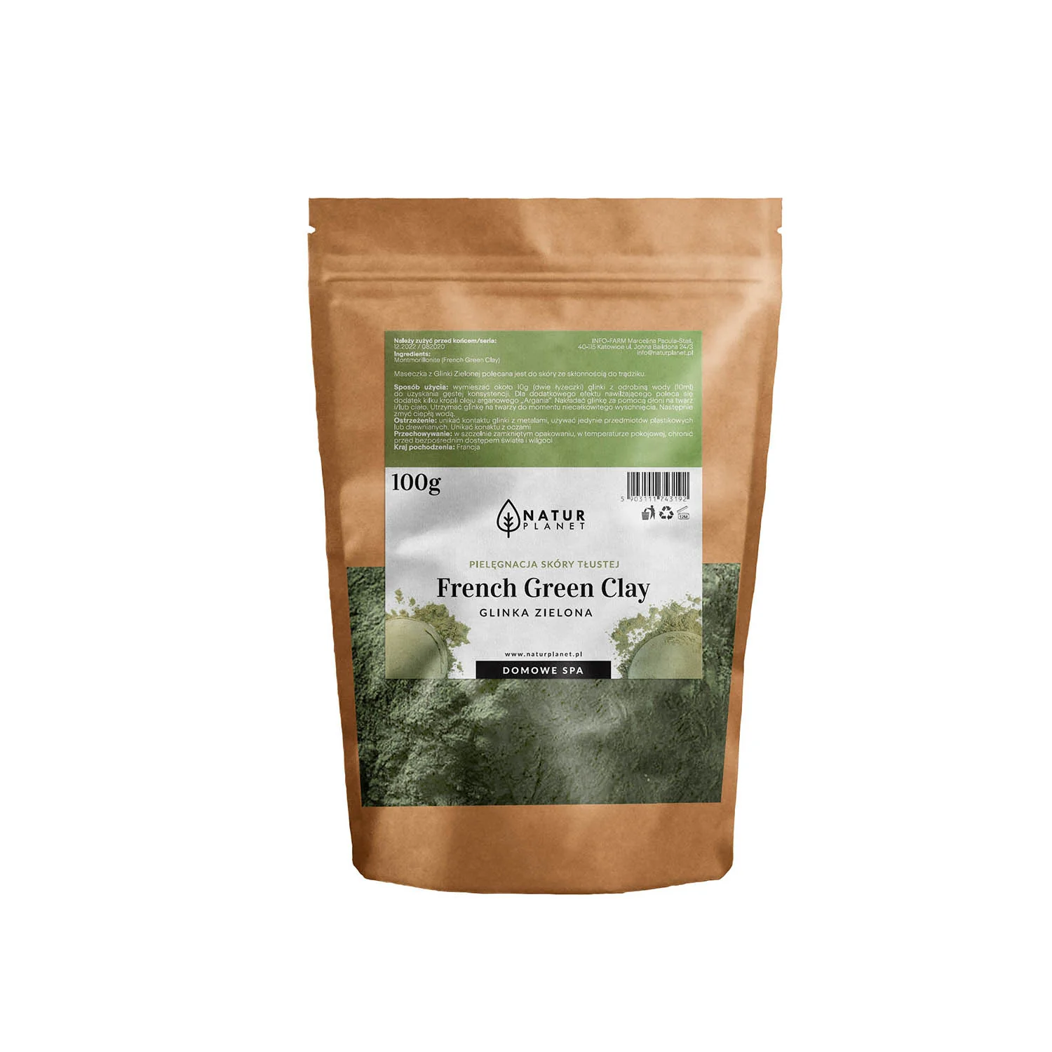 Natur Planet ,Glinka zielona, 100 g