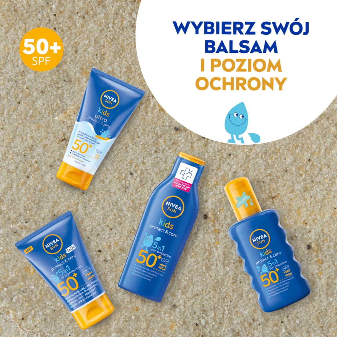 Nivea Sun Kids Protect & Care SPF 50 spray na słońce dla dzieci, 200 ml